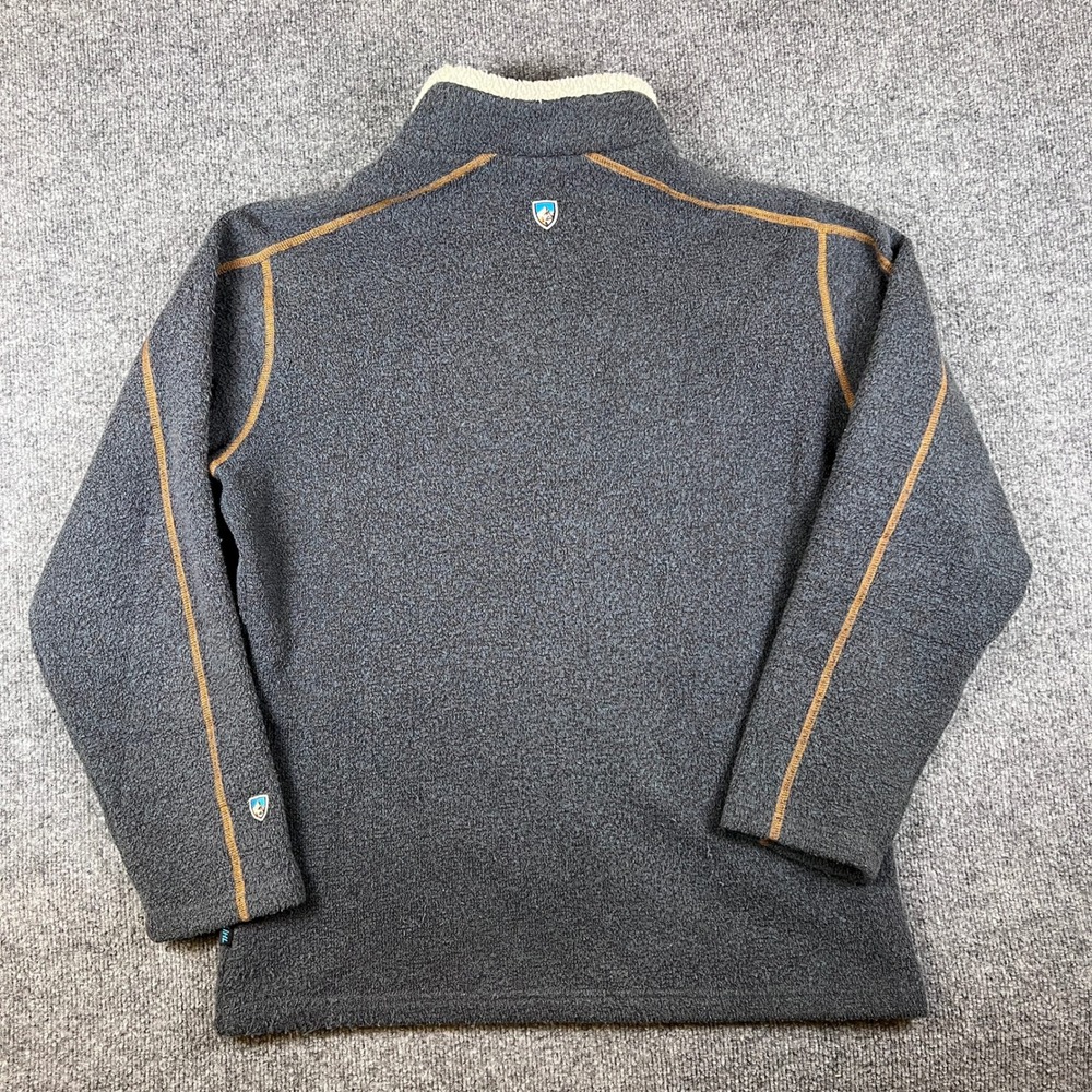 Kuhl Europa 1/4 Zip Sweater Mens M Blue Alpaca Fleece Hiking Outdoors - Picture 2 of 11